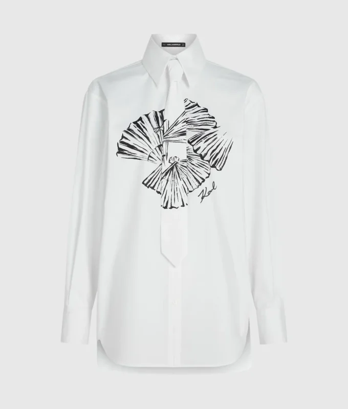 Poplin-skjorte med slips