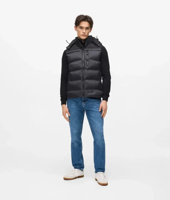 Puffervest med hætte