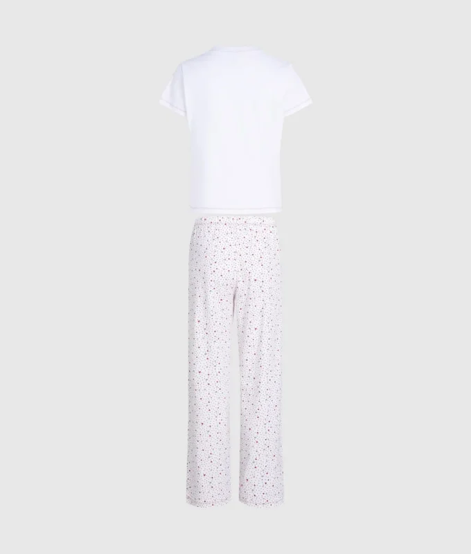 Pyjamasæt med hjerteprint