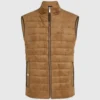 Quiltet vest i imiteret ruskind