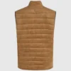 Quiltet vest i imiteret ruskind