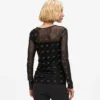 Rhinestone Autograph mesh-top