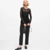 Rhinestone Autograph mesh-top