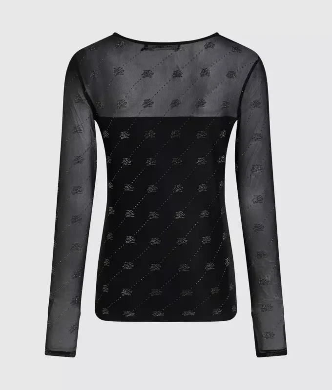 Rhinestone Autograph mesh-top