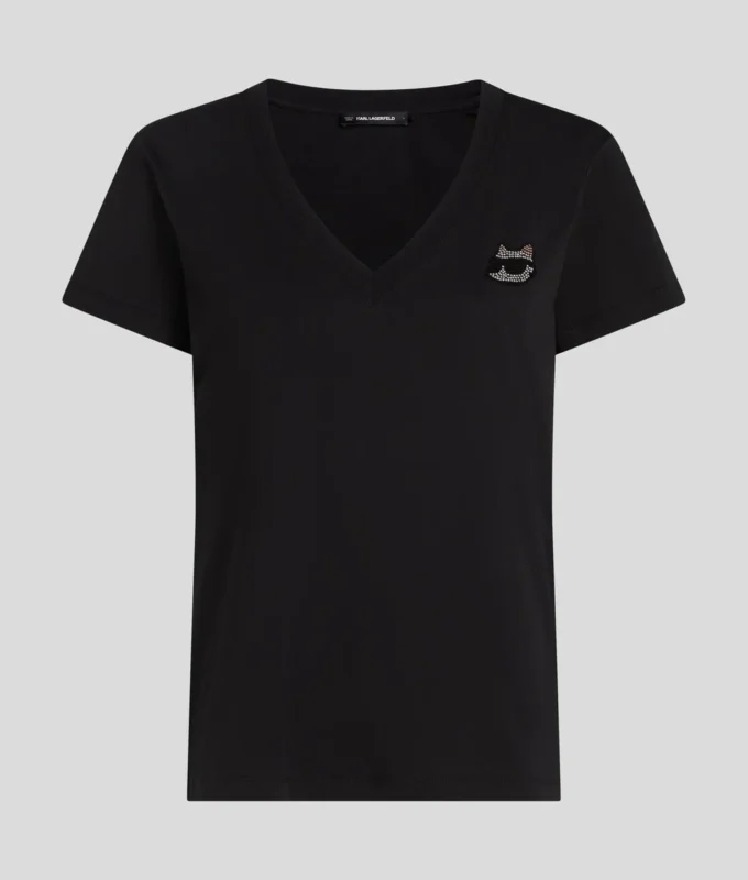 RHINESTONE IKON CHOUPETTE V-NECK T-SHIRT