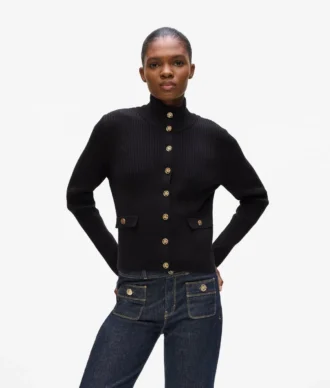 Ribstrikket cardigan