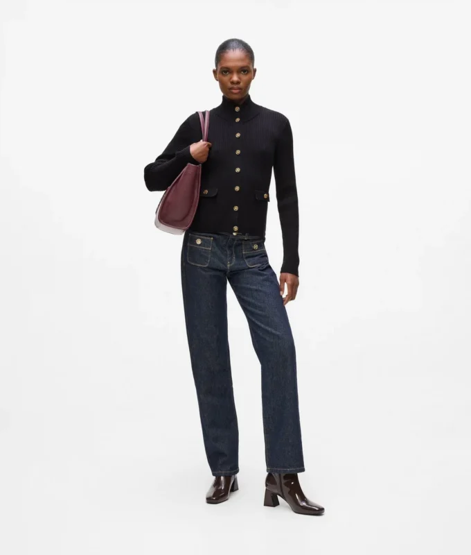 Ribstrikket cardigan