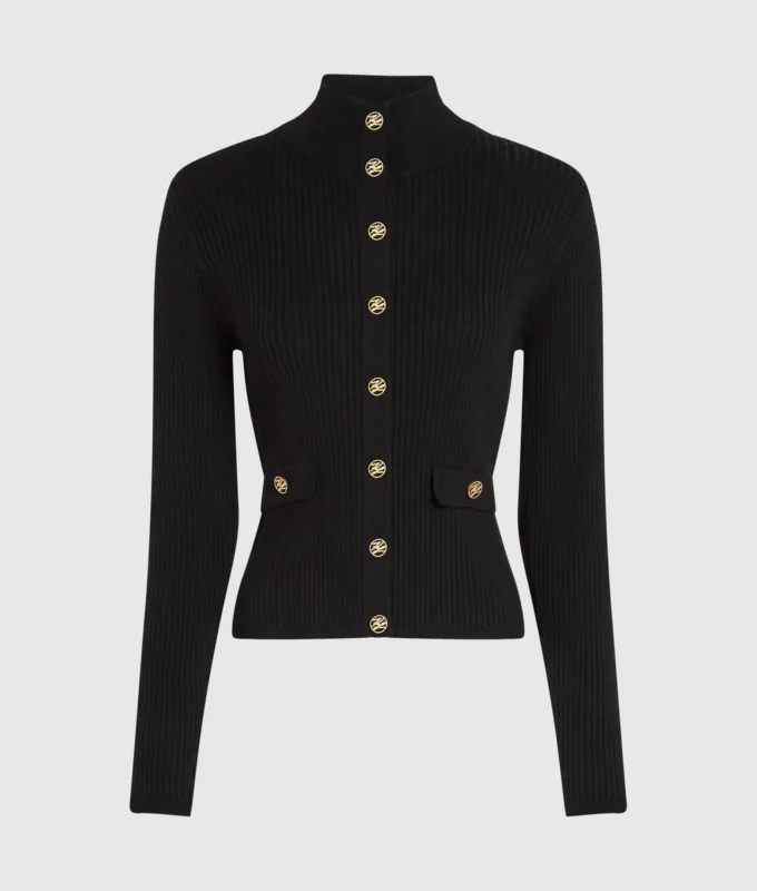 Ribstrikket cardigan