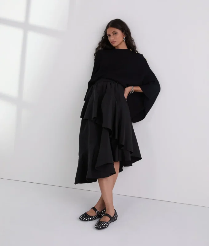 RIBSTRIKKET PONCHO