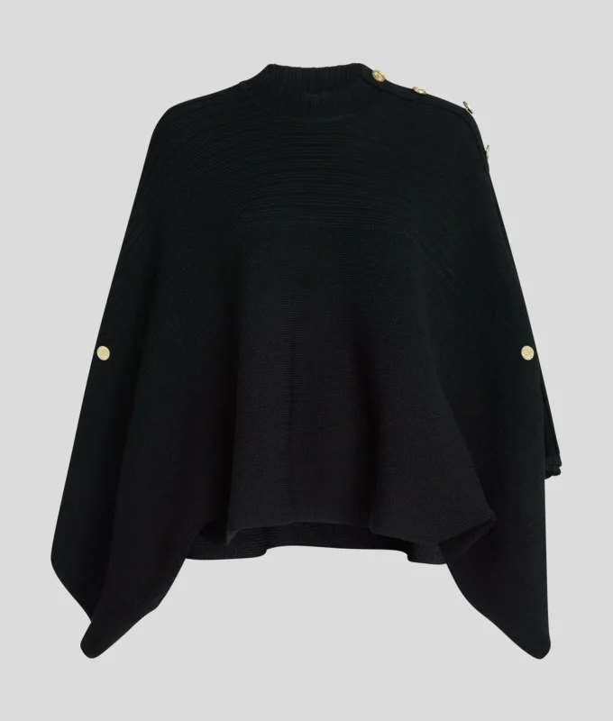 RIBSTRIKKET PONCHO