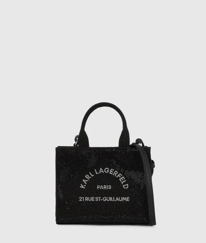 Rue St-Guillaume mini-totetaske med rhinestones
