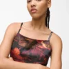 Satin-kjole med print overalt