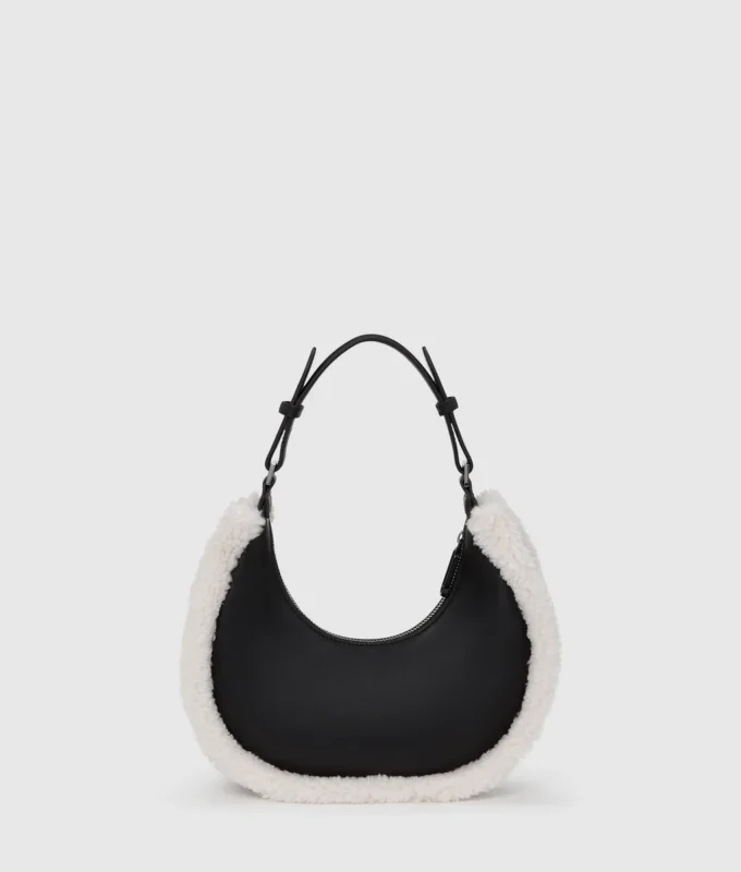 Shearling moon skuldertaske