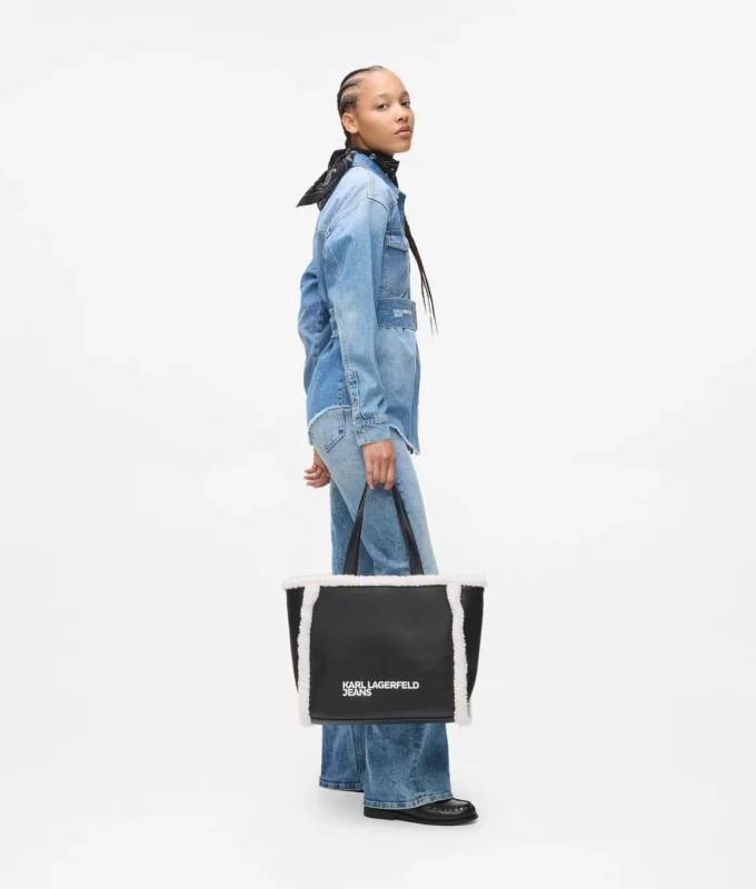 Shearling-tote bag