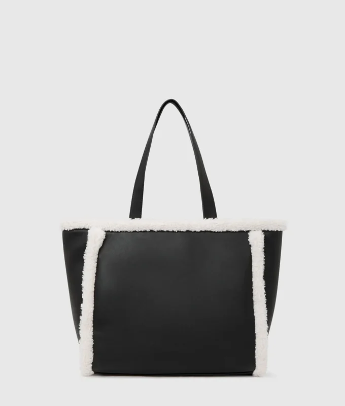 Shearling-tote bag