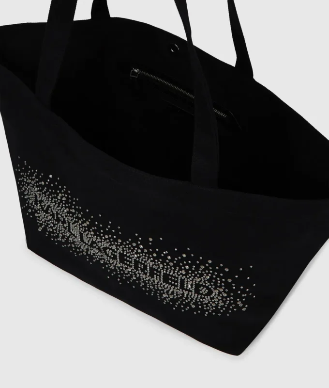 Shopper med logo i rhinestones