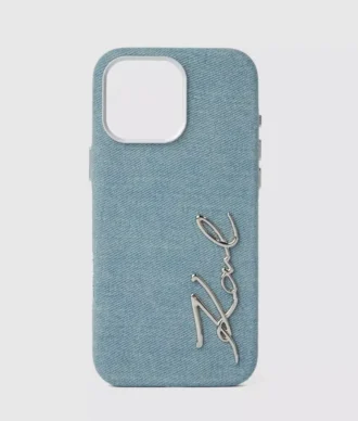Signatur-denim-etui til iPhone 16 Pro Max