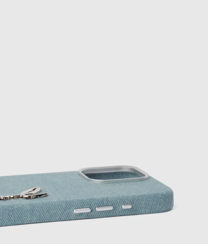 Signatur-denim-etui til iPhone 16 Pro Max