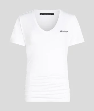 SIGNATURE V-HALS RUCHED T-SHIRT