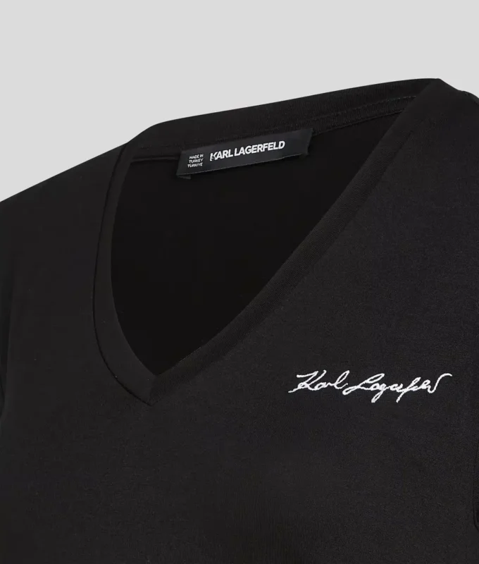 SIGNATURE V-HALS RUCHED T-SHIRT