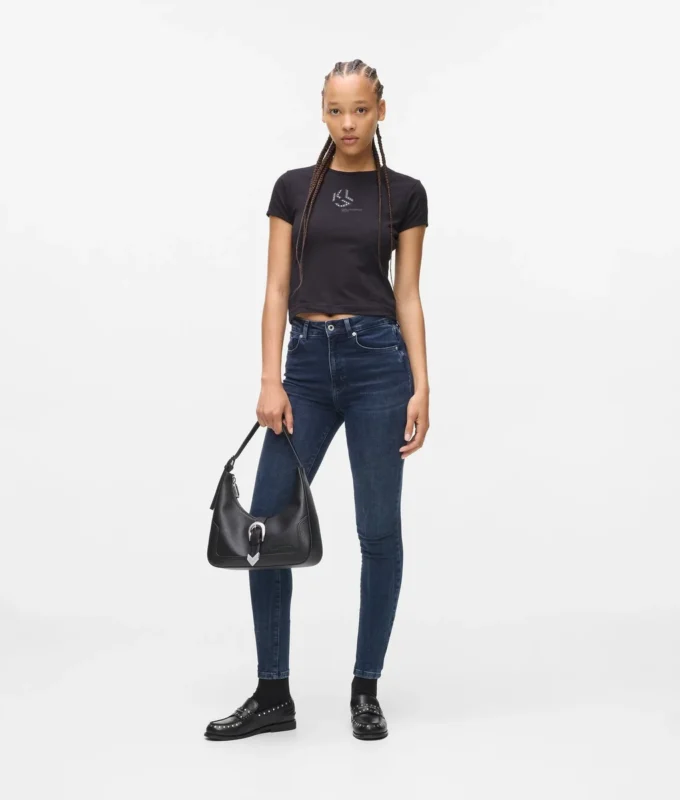 Skinny jeans med høj talje