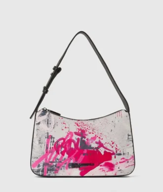 Skuldertaske med graffititryk