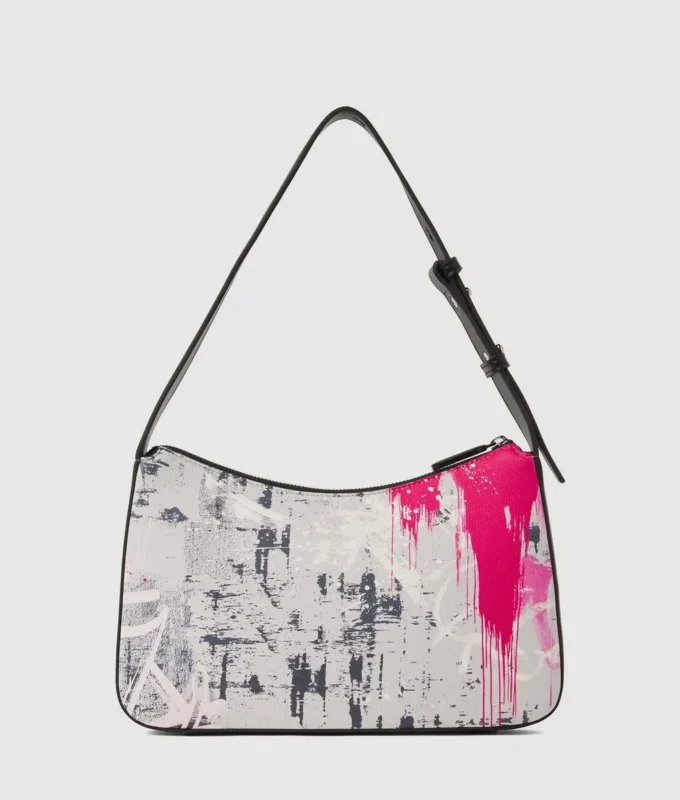 Skuldertaske med graffititryk