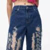 Slidte jeans med mellemhøj talje og afslappet pasform