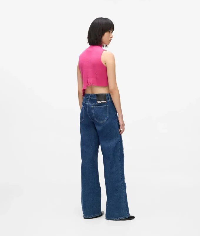 Slidte jeans med mellemhøj talje og afslappet pasform