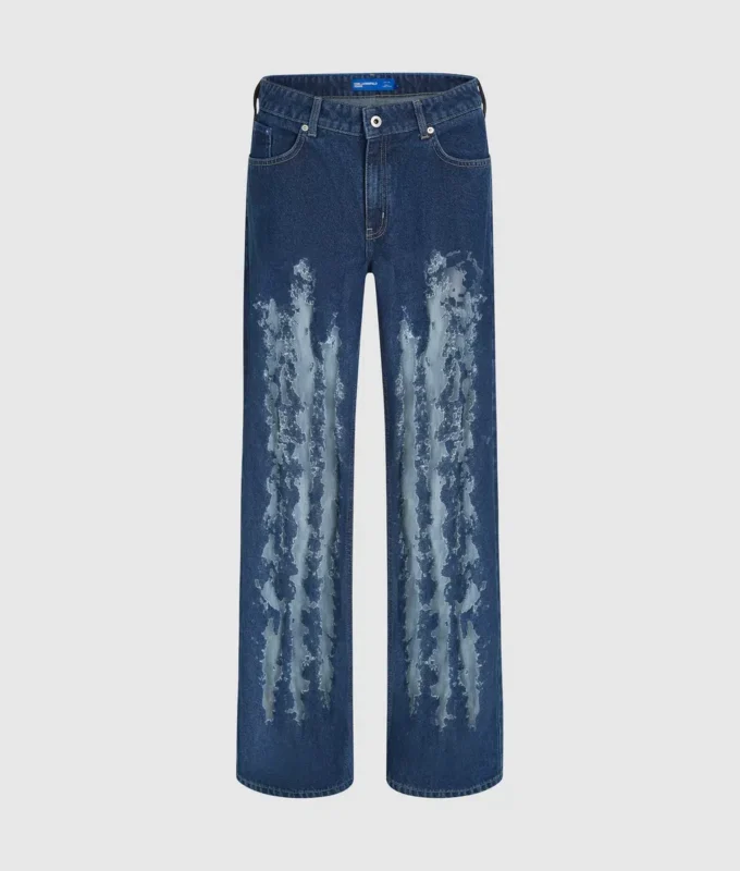 Slidte jeans med mellemhøj talje og afslappet pasform