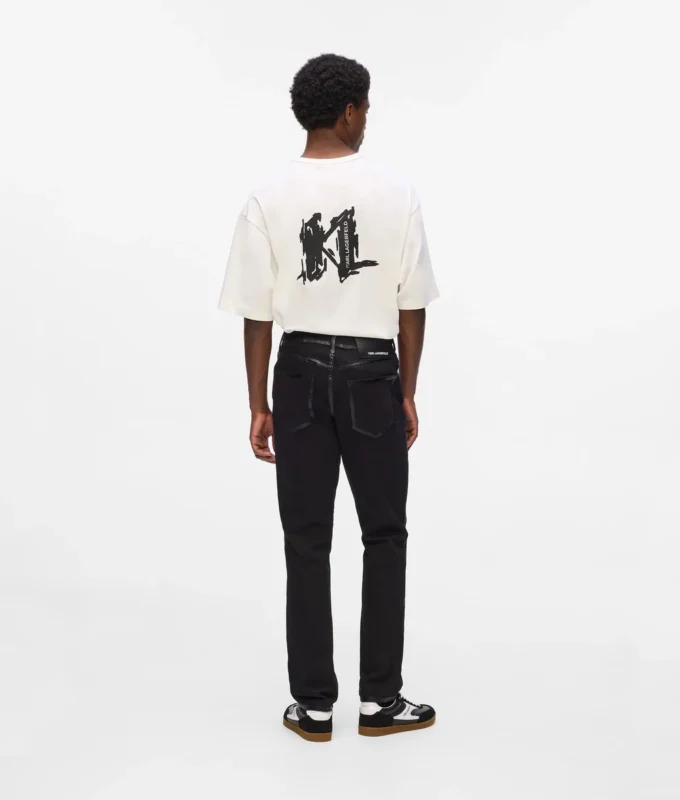 Slim jeans med metalliske detaljer