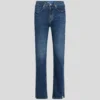 SPLIT-HEM HIGH-RISE STRAIGHT JEANS