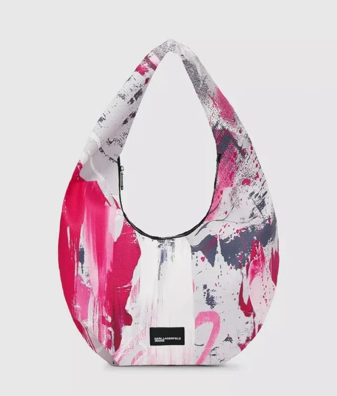 Stor hobo-taske med malerprint
