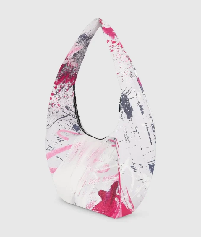 Stor hobo-taske med malerprint