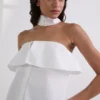 STRAPLESS POPLIN SKJORTE
