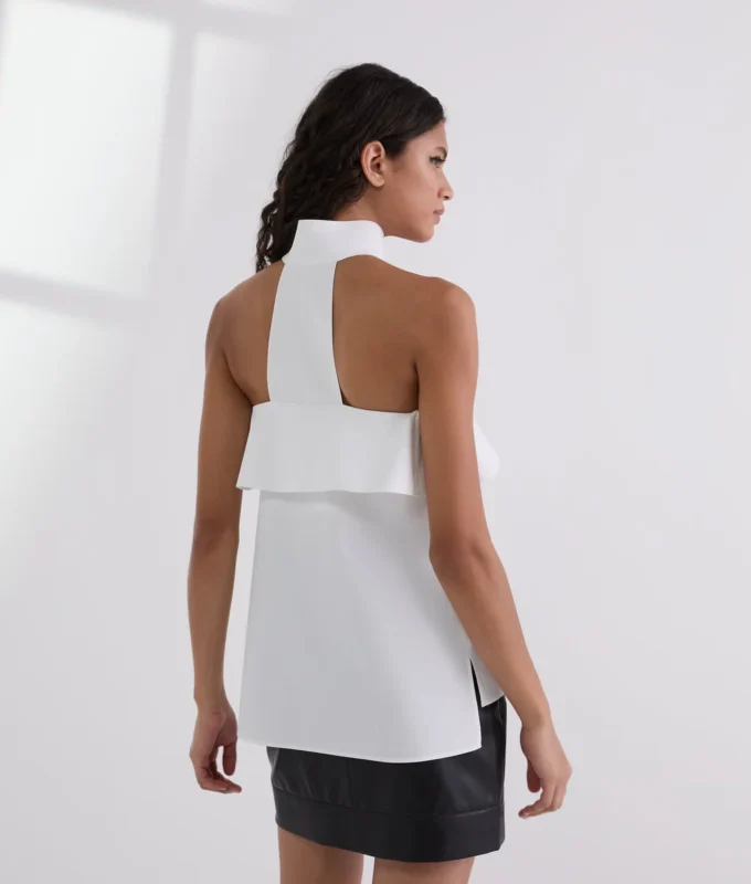 STRAPLESS POPLIN SKJORTE