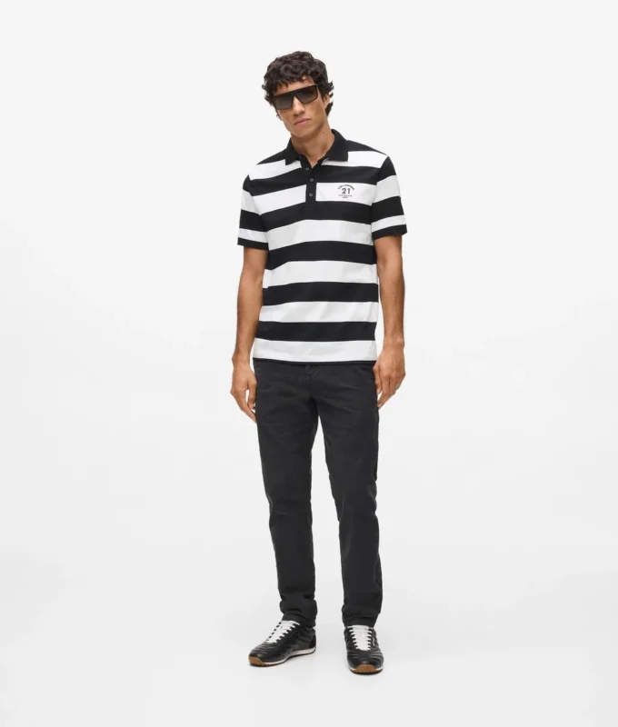 Stribet poloshirt