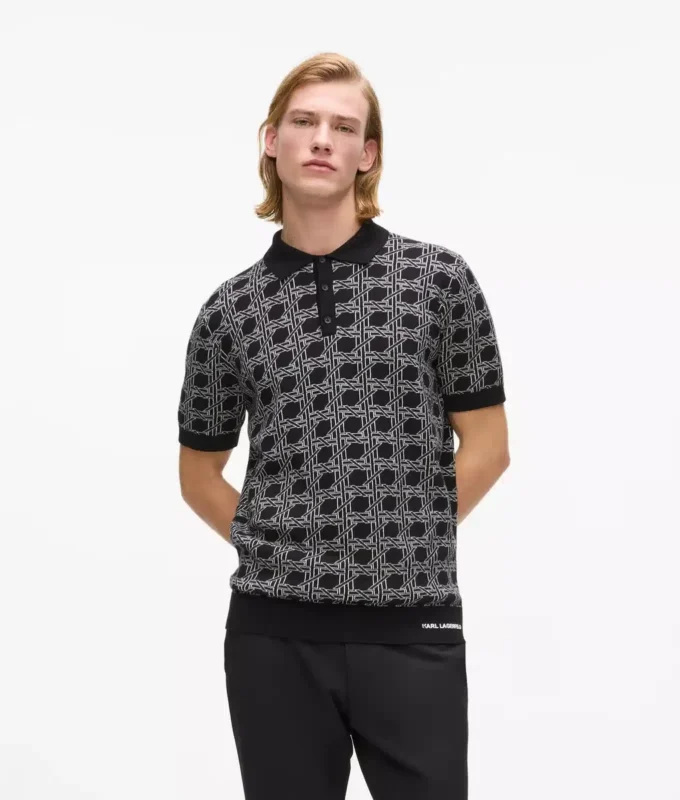 Strikket poloshirt