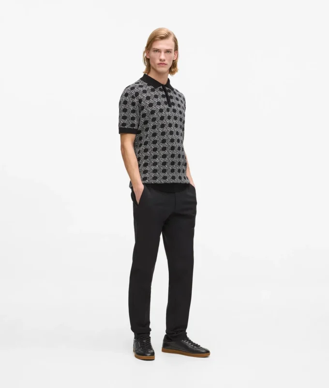 Strikket poloshirt
