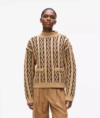 Strikket sweater med høj hals
