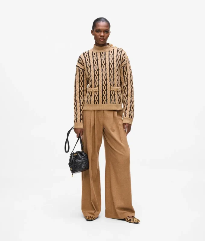 Strikket sweater med høj hals