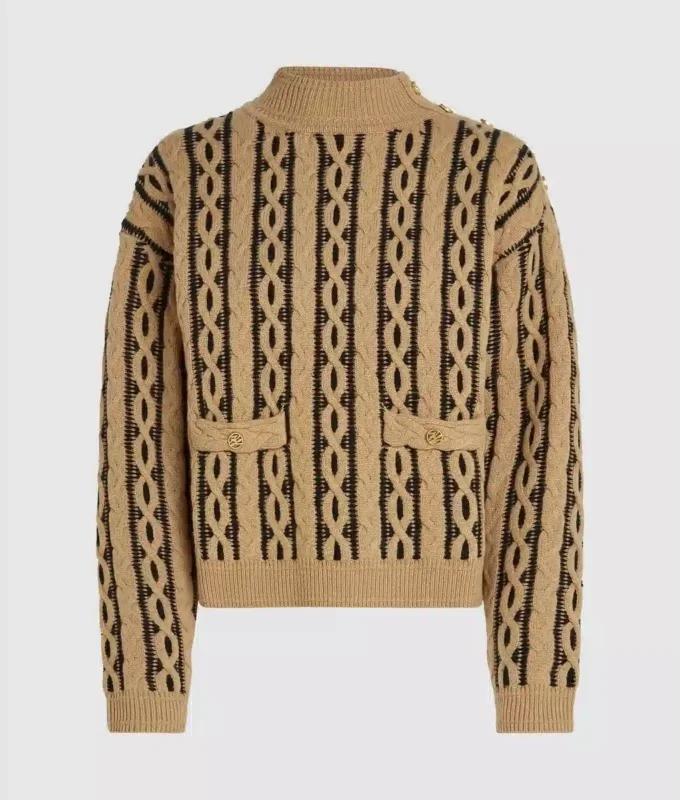 Strikket sweater med høj hals