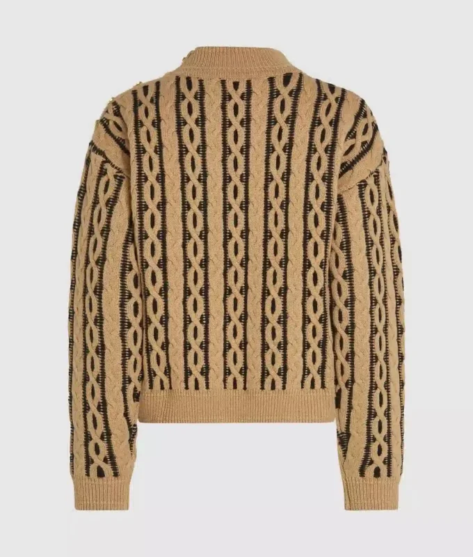 Strikket sweater med høj hals