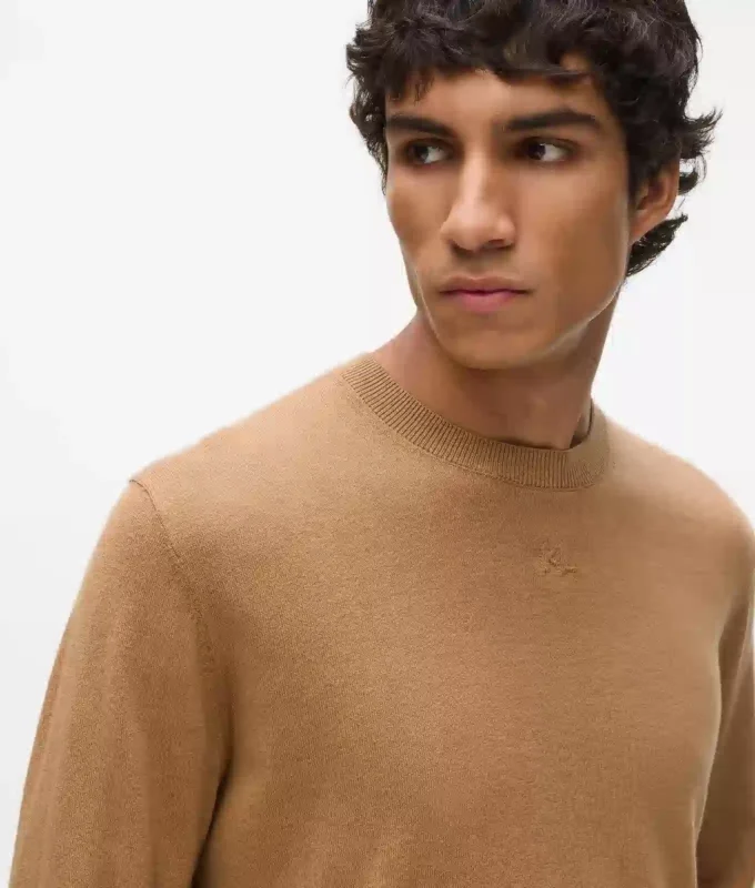 Strikket sweater med rund hals