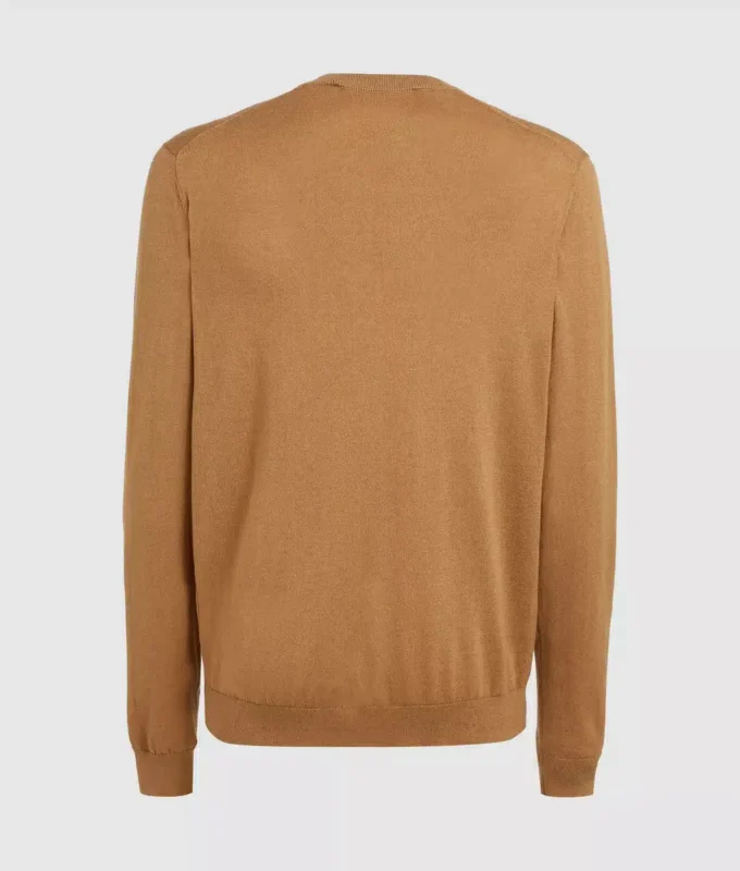 Strikket sweater med rund hals