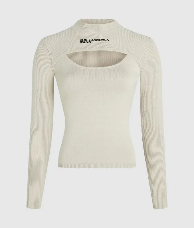 Sweater med udskæring