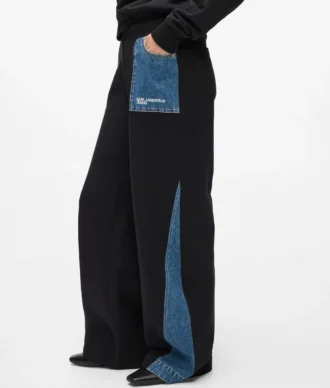 Sweatpants med denimindsats