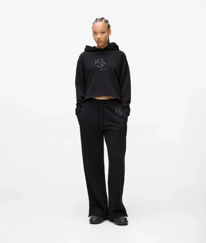 Sweatpants med monogram og nitter