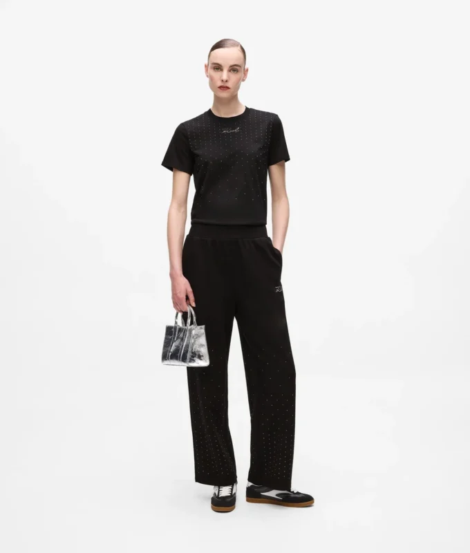 Sweatpants med rhinestones