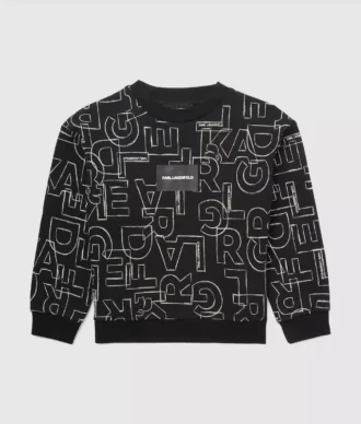Sweatshirt med allover-print til drenge